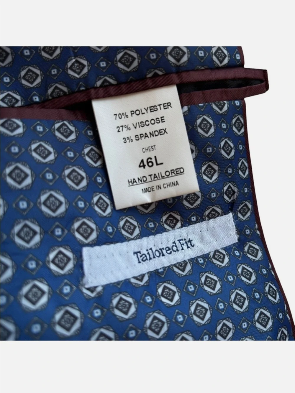 Classic Brown Windowpane Blazer & Trouser Set Men’s 46L/ 40X27 2 Pc Suit